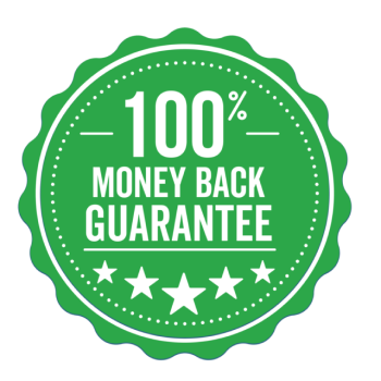 100% money back garantee stamp