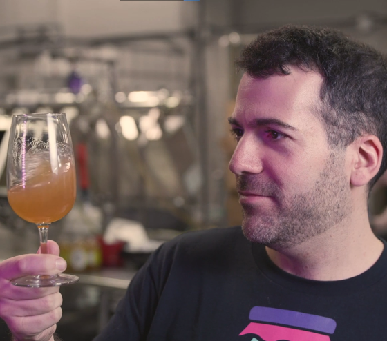 Sebastien Bureau drinking Kombucha